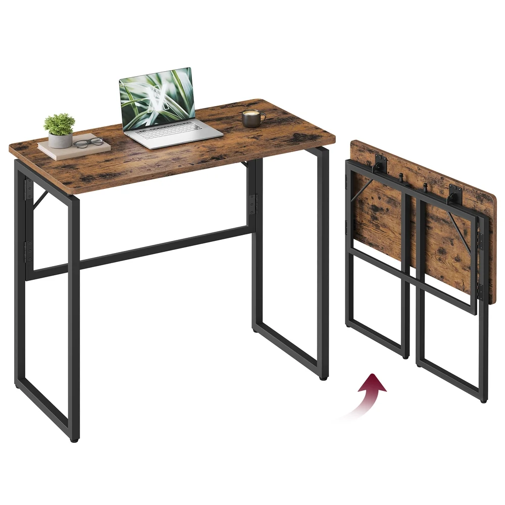 Expertly Made VASAGLE One-Piece foldable computer desk with rounded edges Minimalist