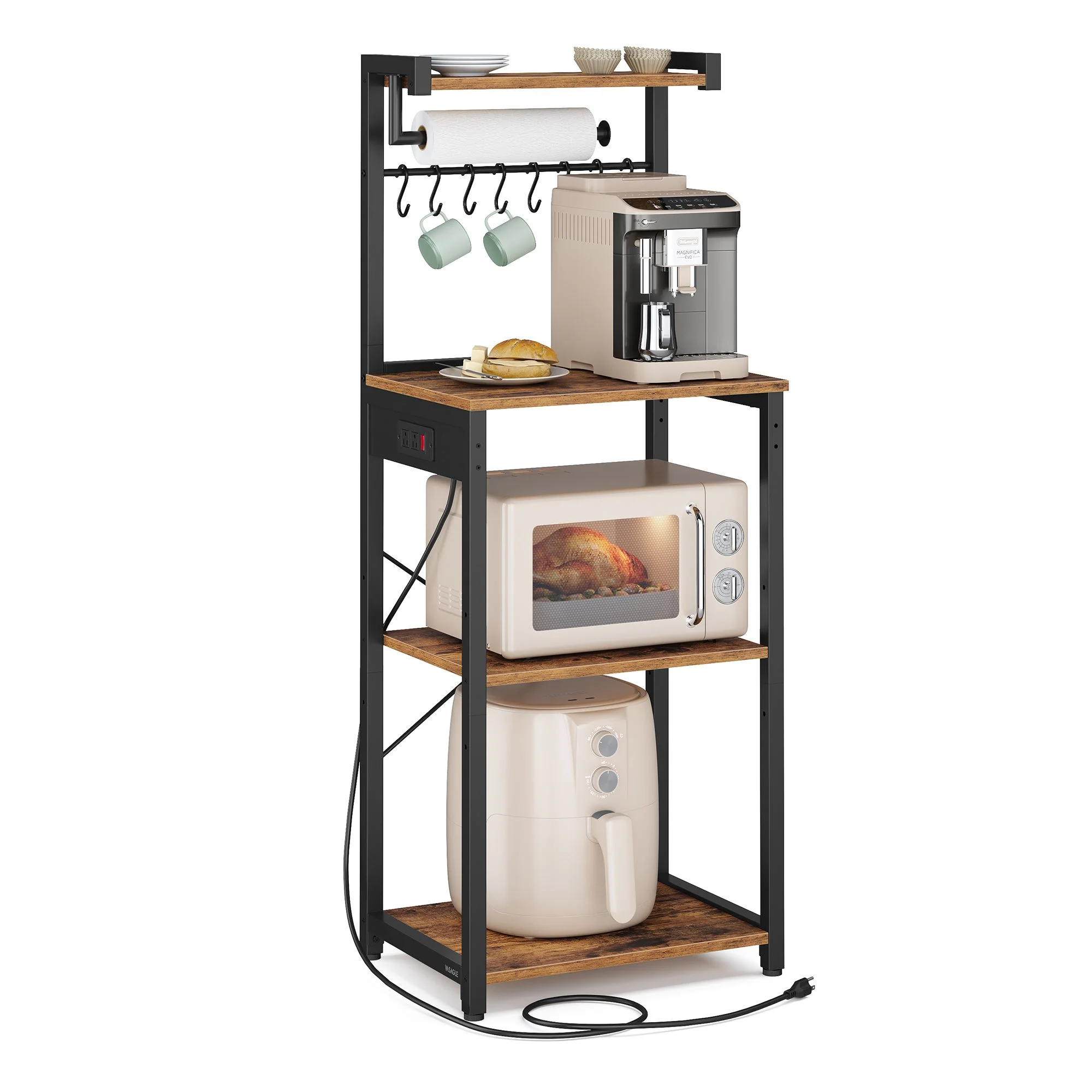 Specialty VASAGLE VASAGLE BARNET Collection – Kitchen Bakers Rack with Power Outlet Quality