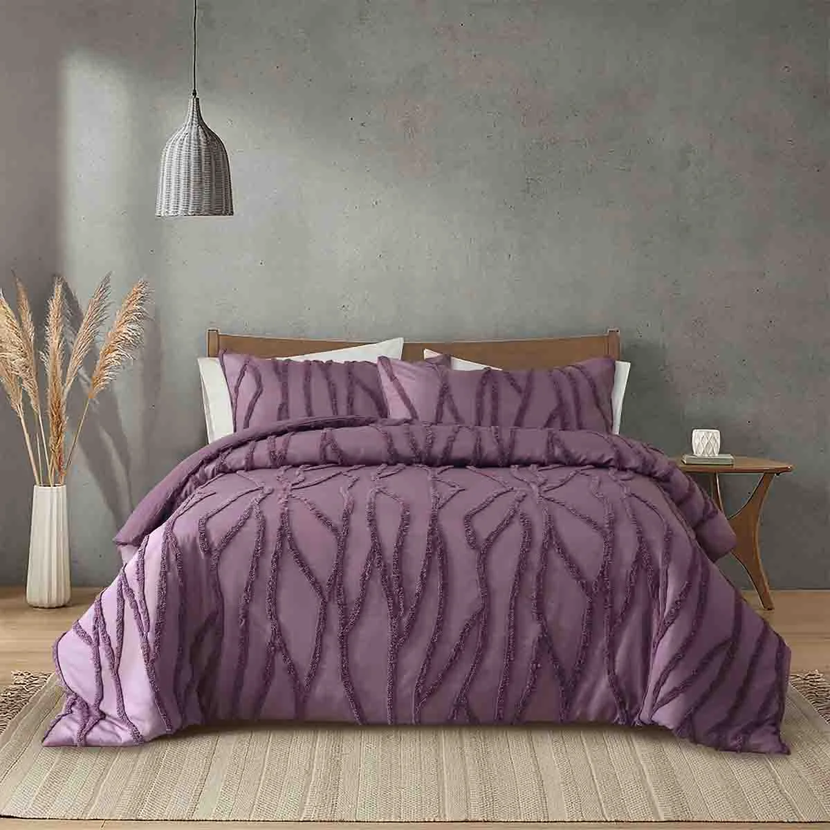 World-Class Lauren Taylor -NAYA Jacquard 3 PCS Duvet Cover Set Consistent