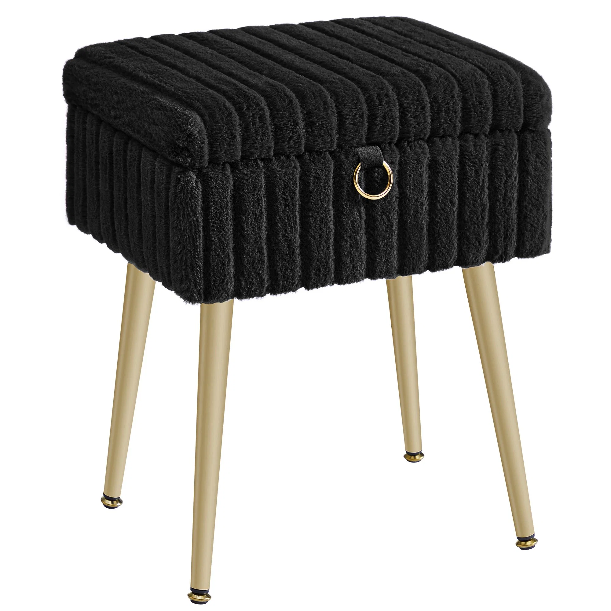 Luxury SONGMICS SONGMICS Vanity Stool Chair Faux Fur with Storage Durable