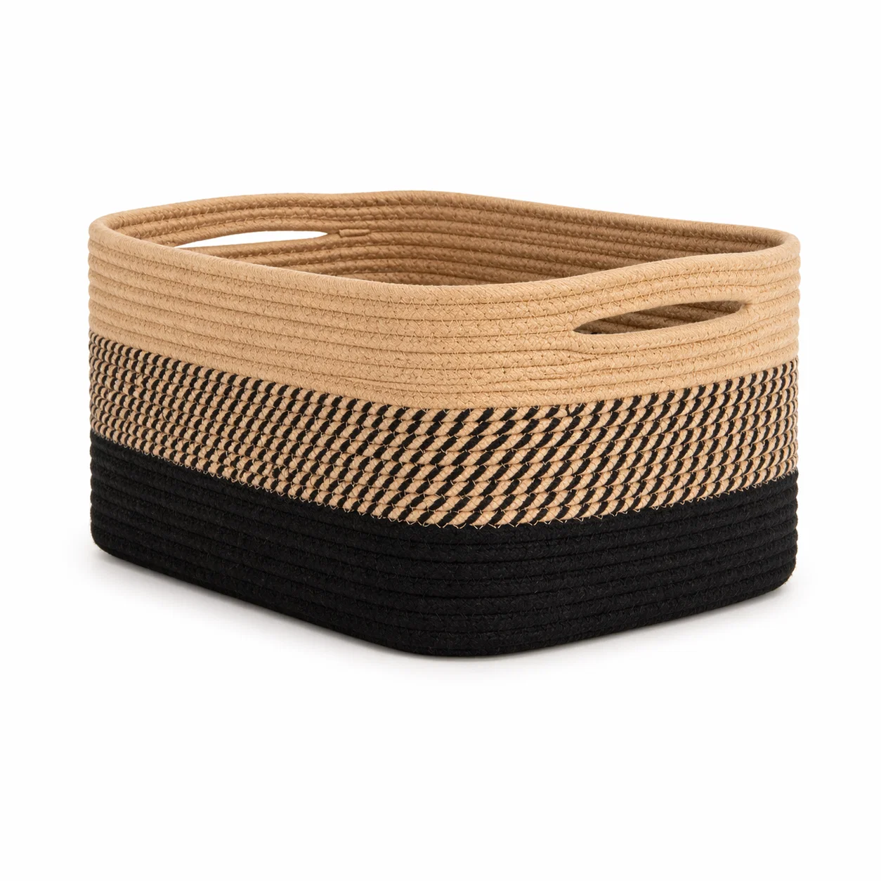 Innovative Lauren Taylor-Rectangle Tritone Rope Basket Luxury