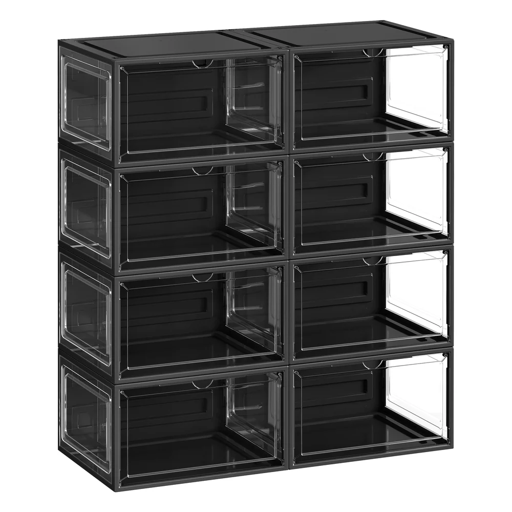 Secure SONGMICS Stackable Shoe Storage Boxes with Clear Front Opening Fashionable