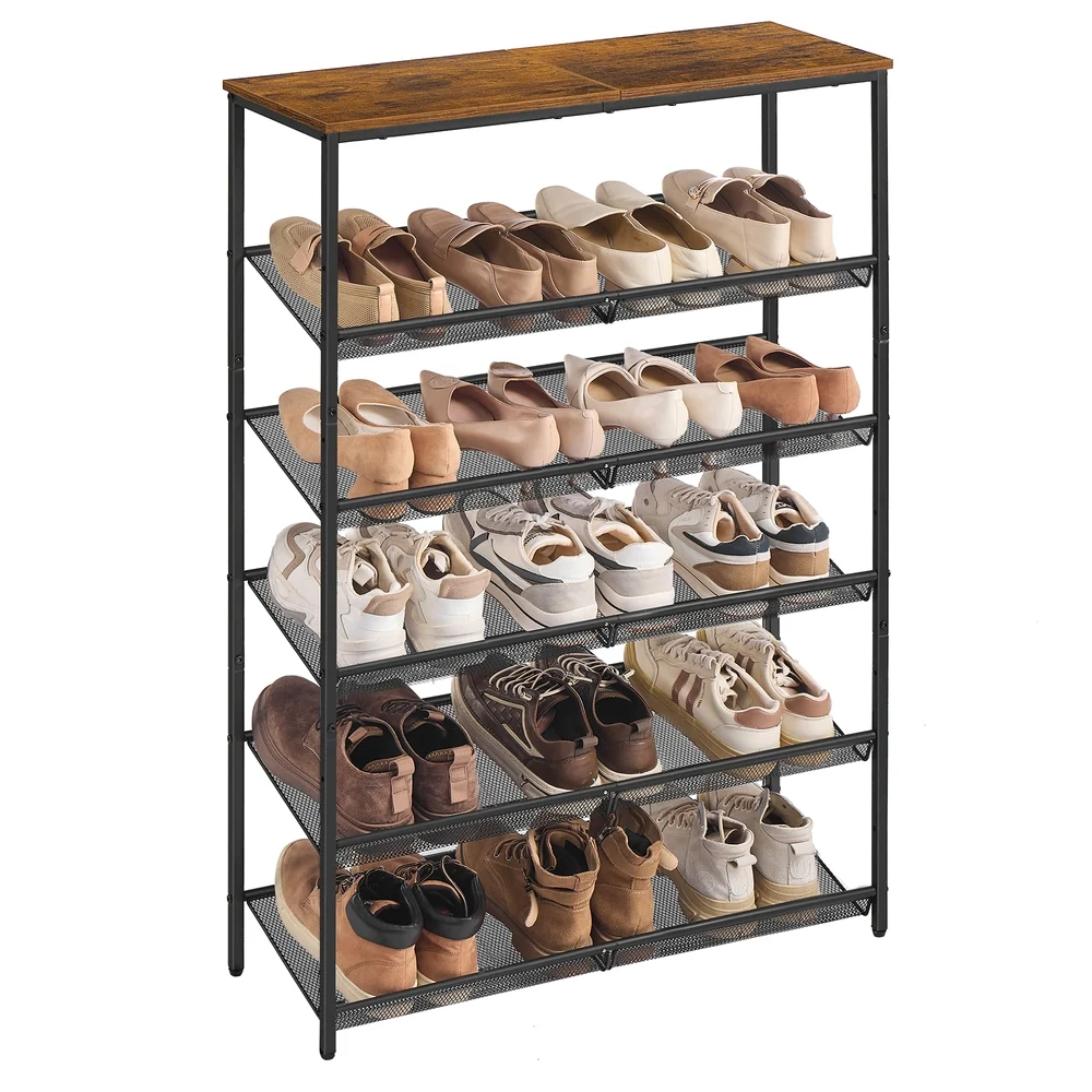 Elegant VASAGLE Adjustable shoe rack with storage shelves for entryway Effective