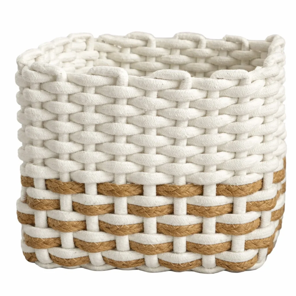 Professional Lauren Taylor- Rect. Chunky Woven Rope Basket Expertly Made