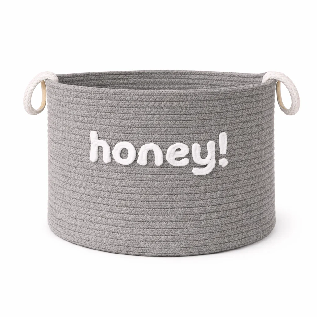 Powerful Lauren Taylor- Rectangular Rope Basket with White Boucle Expertly Made