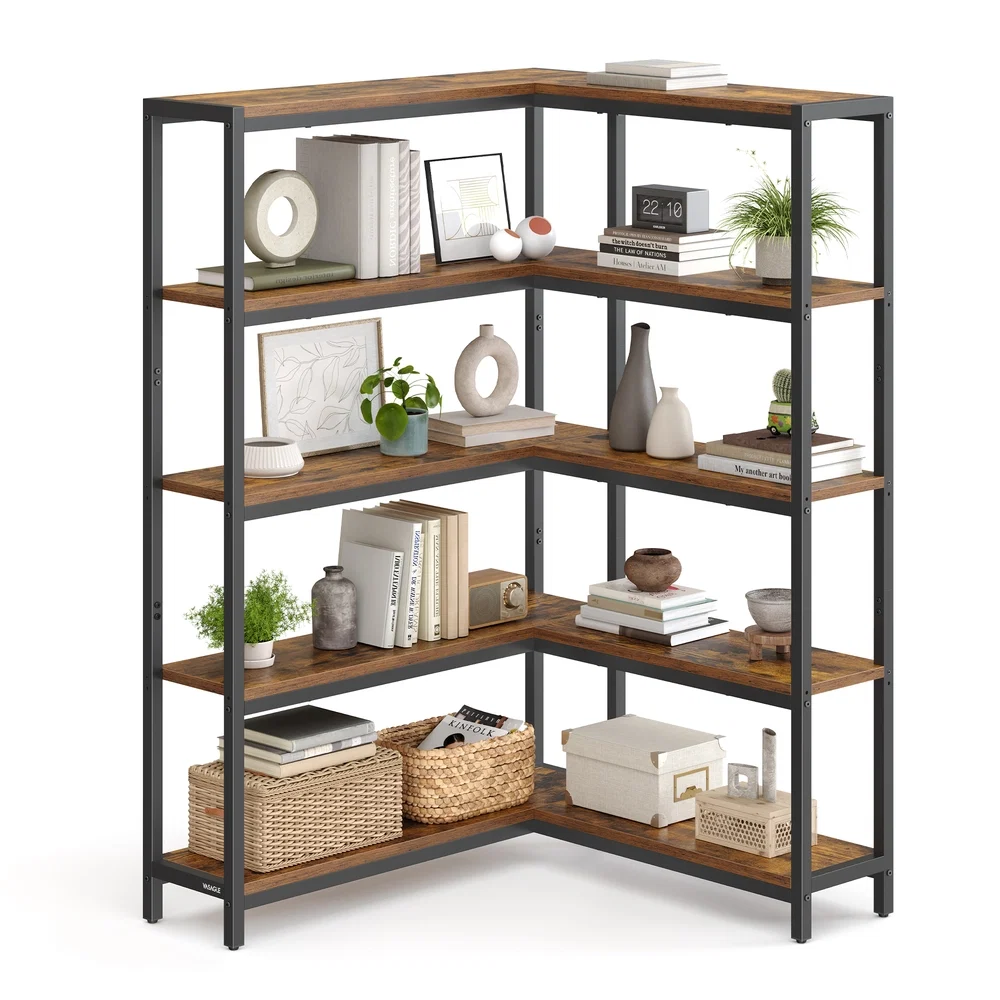 Responsible VASAGLE Metal Frame Bookshelf for living room bedroom or office Efficient