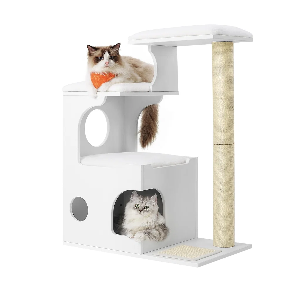 Artisan Feandrea WoodyWonders Cat Tree with Scratching Post and Mat Dependable