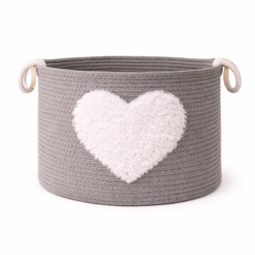 Excellent Lauren Taylor- Rectagular Rope Basket with White Boucle 30cm L x 20cm L x 22cm H Comfortable