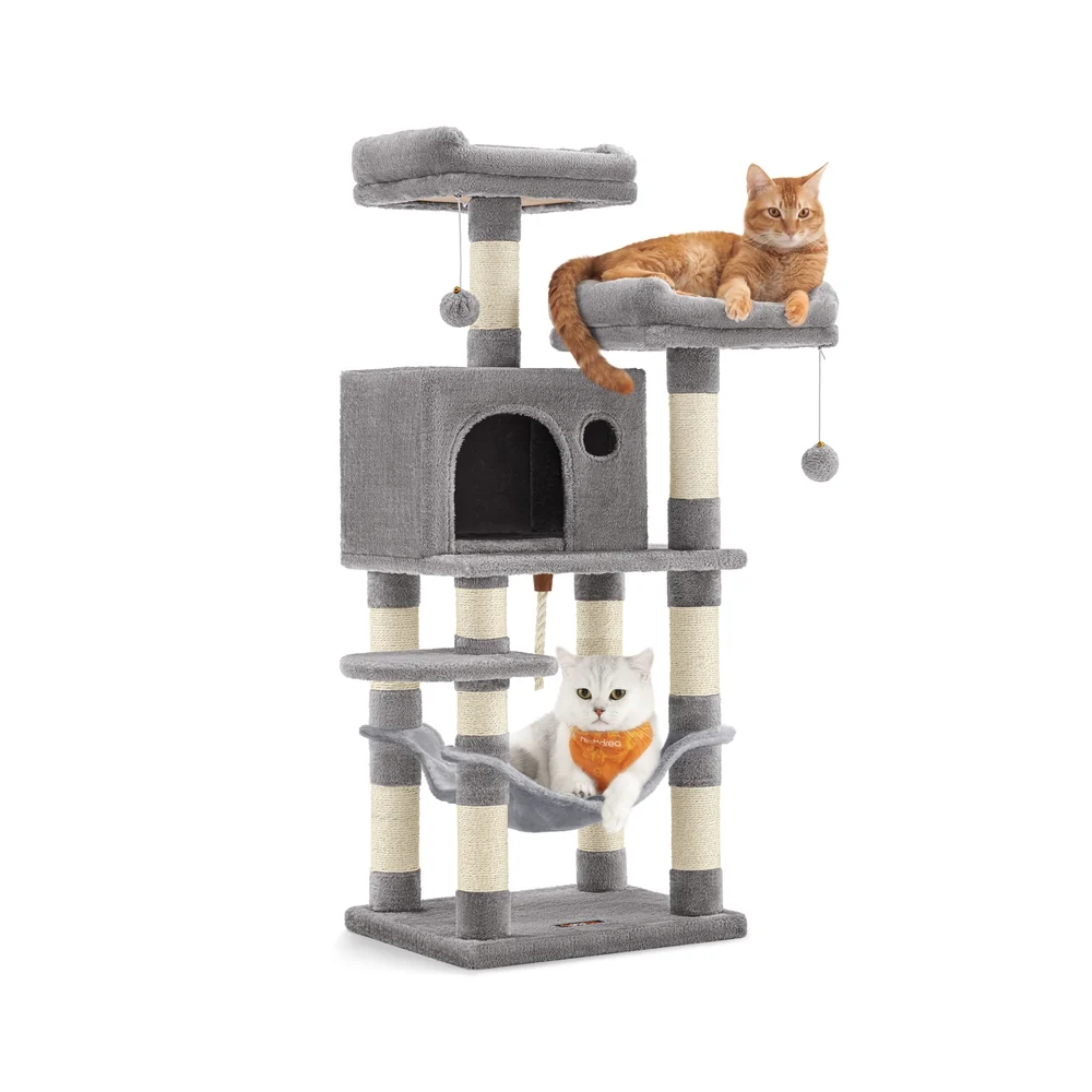 Clean Feandrea Multi-Level Cat Tower for Indoor Cats Reusable