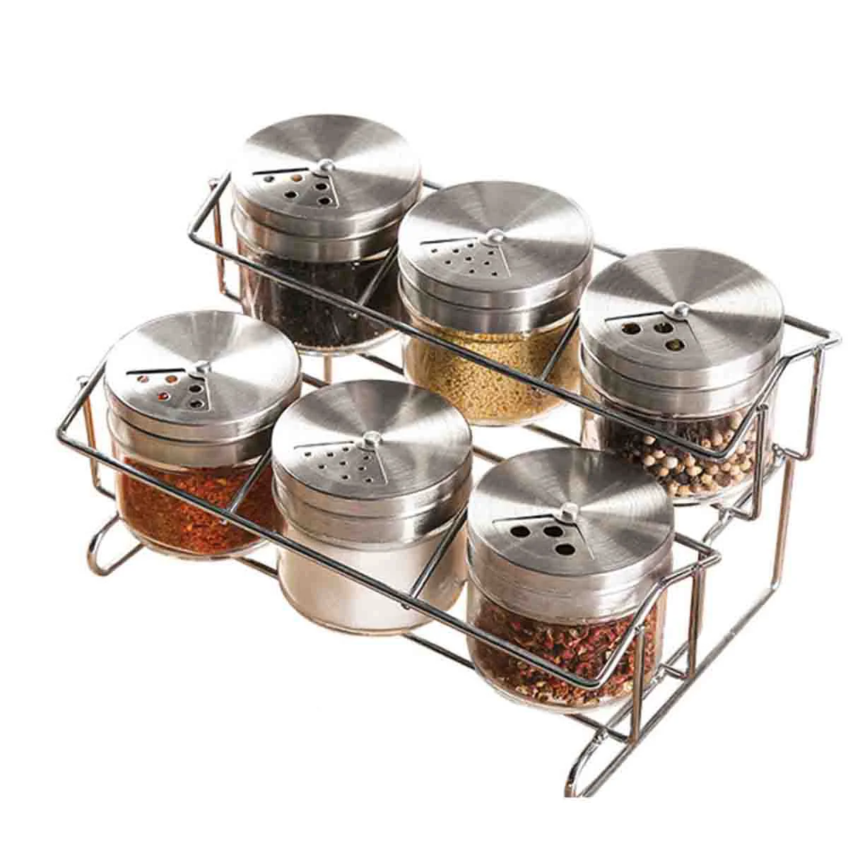 Prestigious A La Cuisine – Set Of 6 Spice Jars With Rack 100ml Convenient