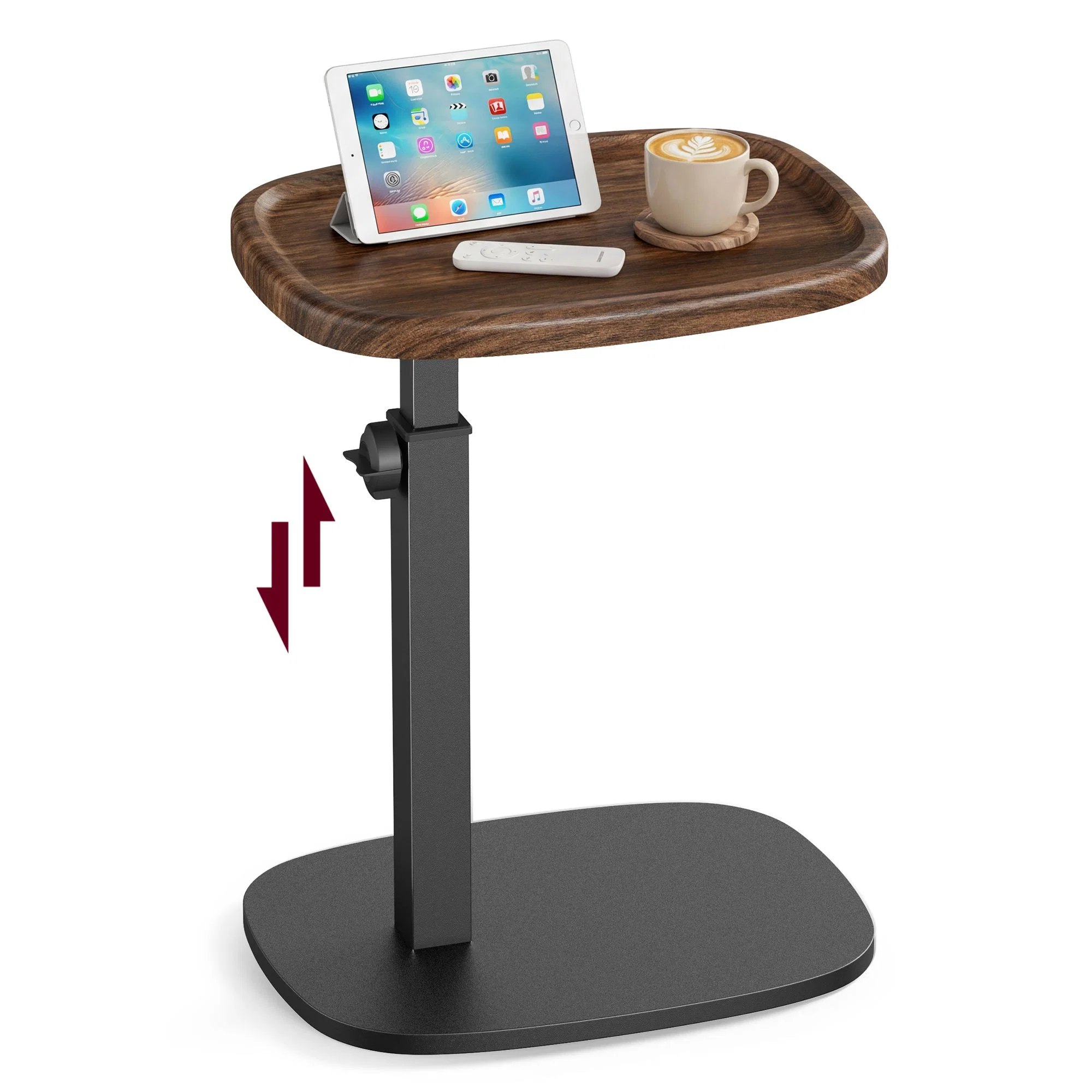 Casual VASAGLE Couch Table C-Shaped Sofa Side End Table Bedside Table Adjustable Height for Small Spaces Stylish