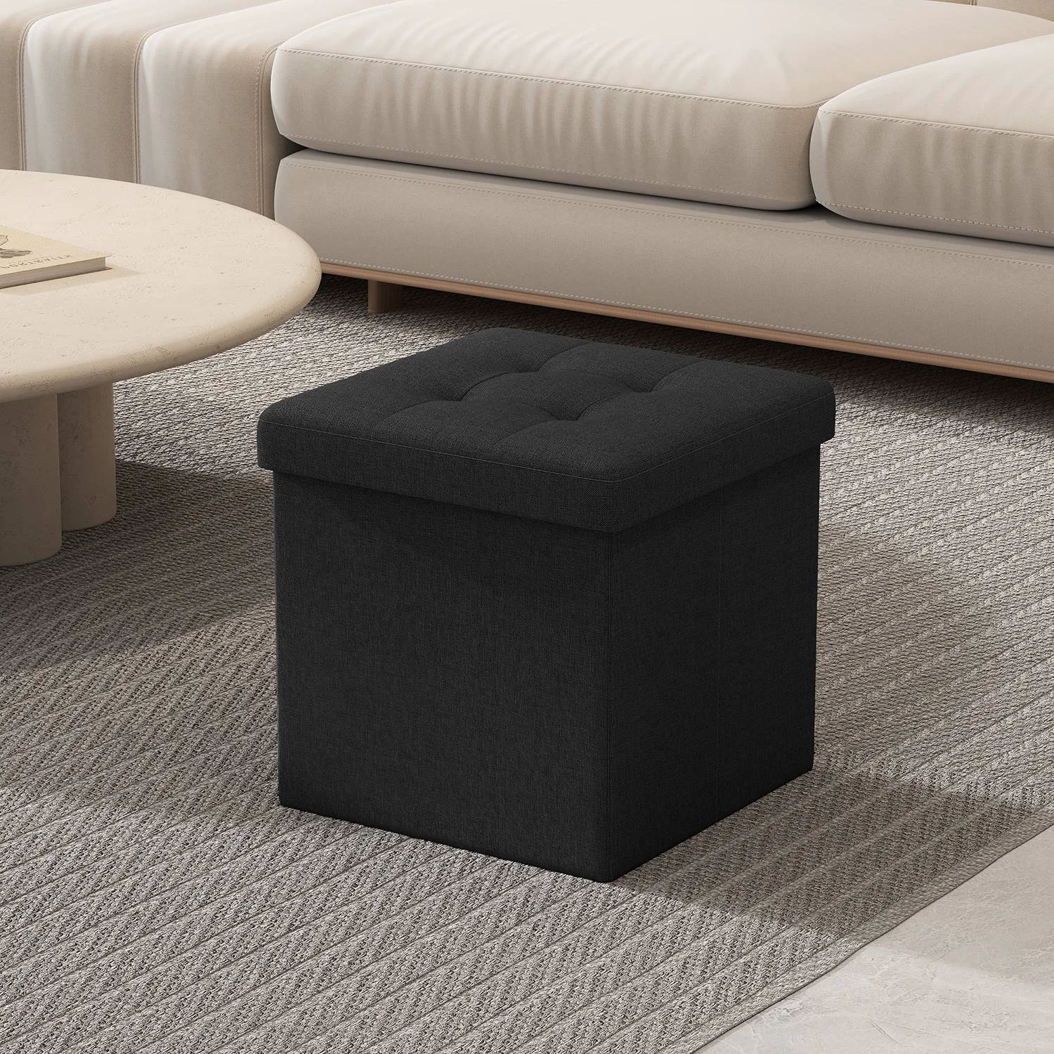 Exclusive SONGMICS Folding storage stool bench footrest for living room and bedroom Effective