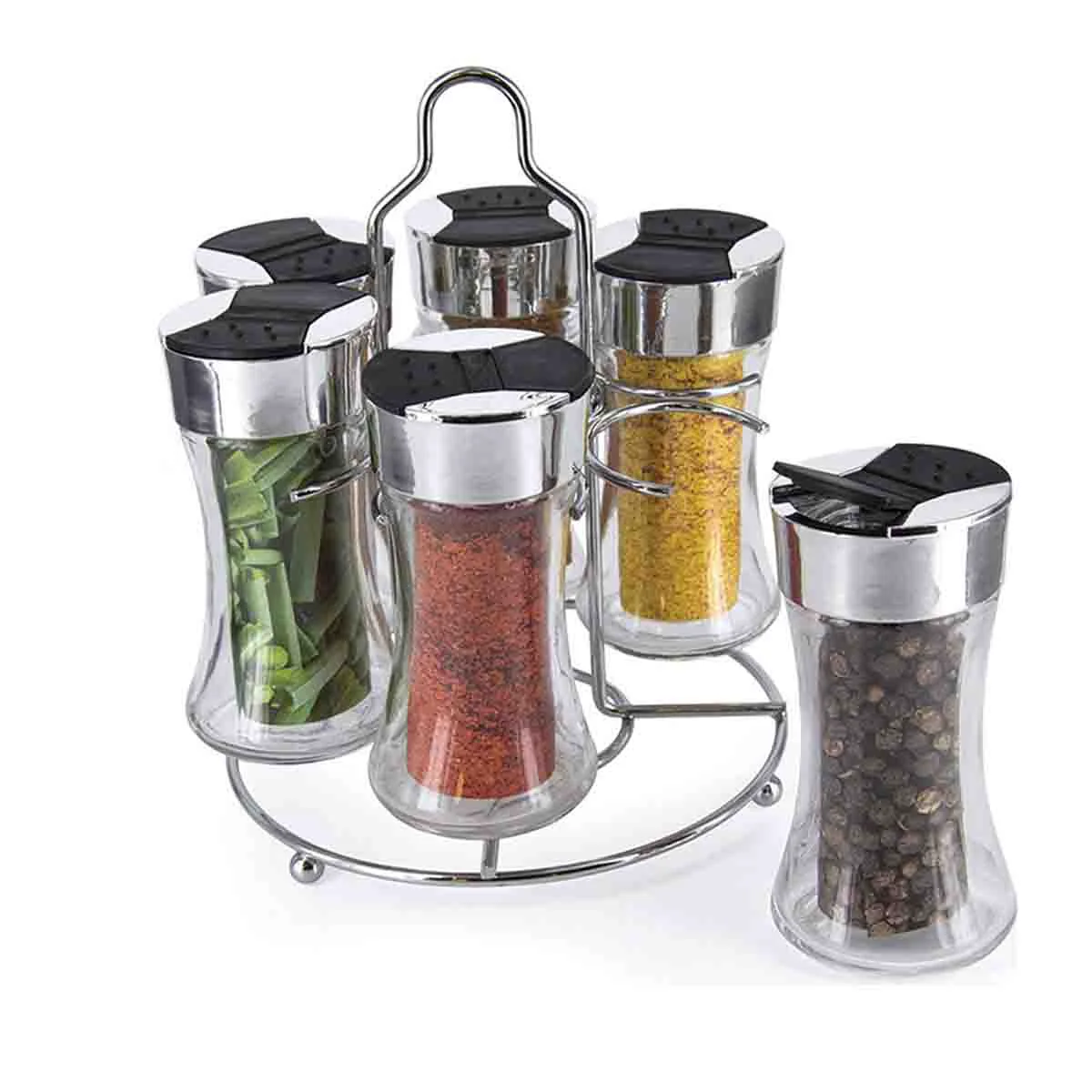 High-Grade A LA CUISINE – set of 6 spice jars with stand 110ml Versatile