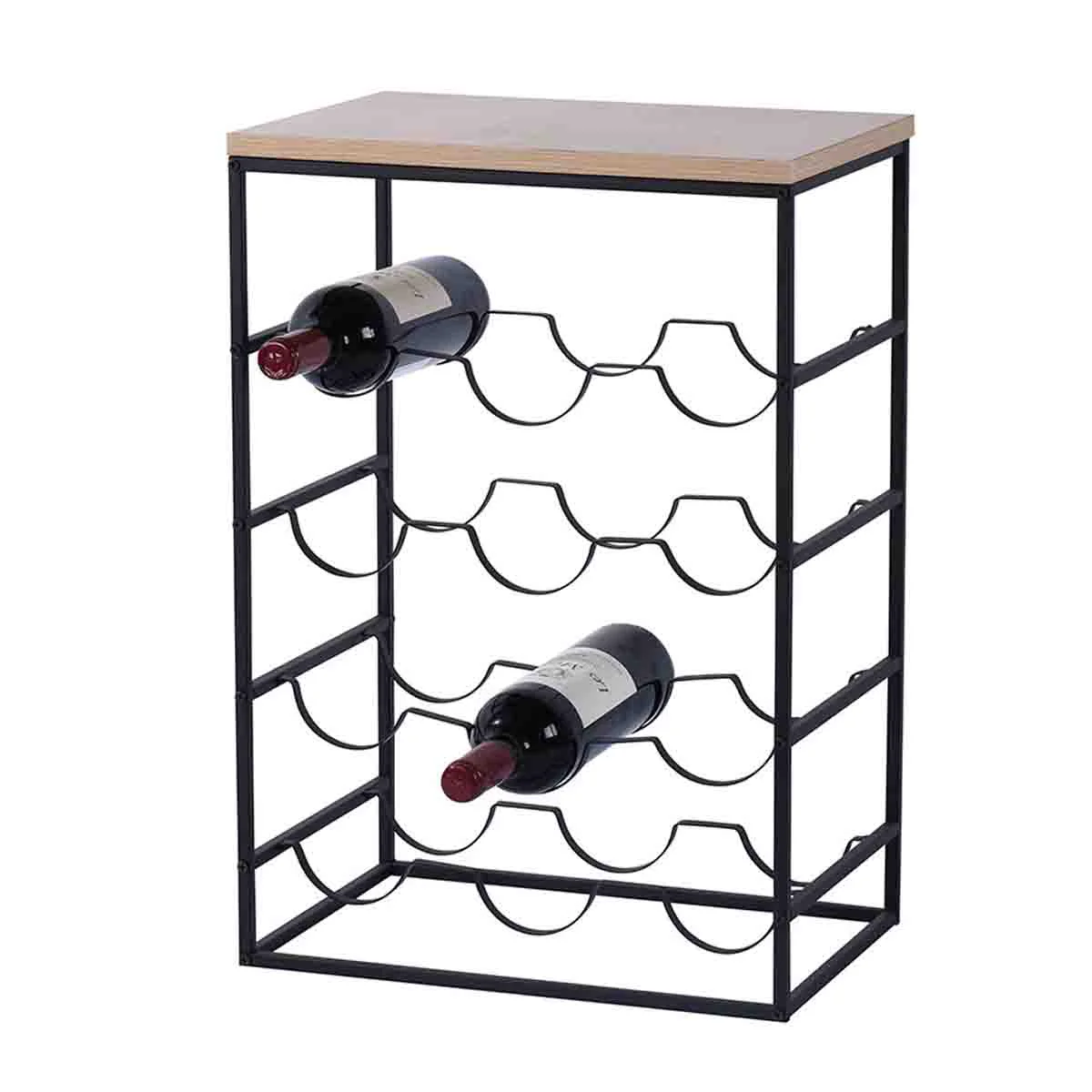 Authentic Studio 707- Wine Table With Mdf Top -metal Black Frame Secure