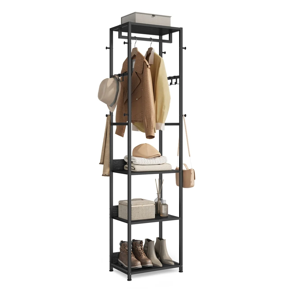 Next-Generation VASAGLE Coat rack standing hall tree with shelves Organic