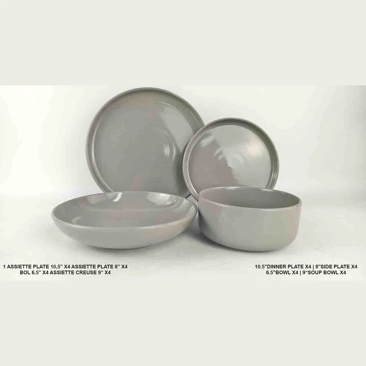 Breathable A La Cuisine – 16 Pcs Stoneware Dinnerware Set High-End