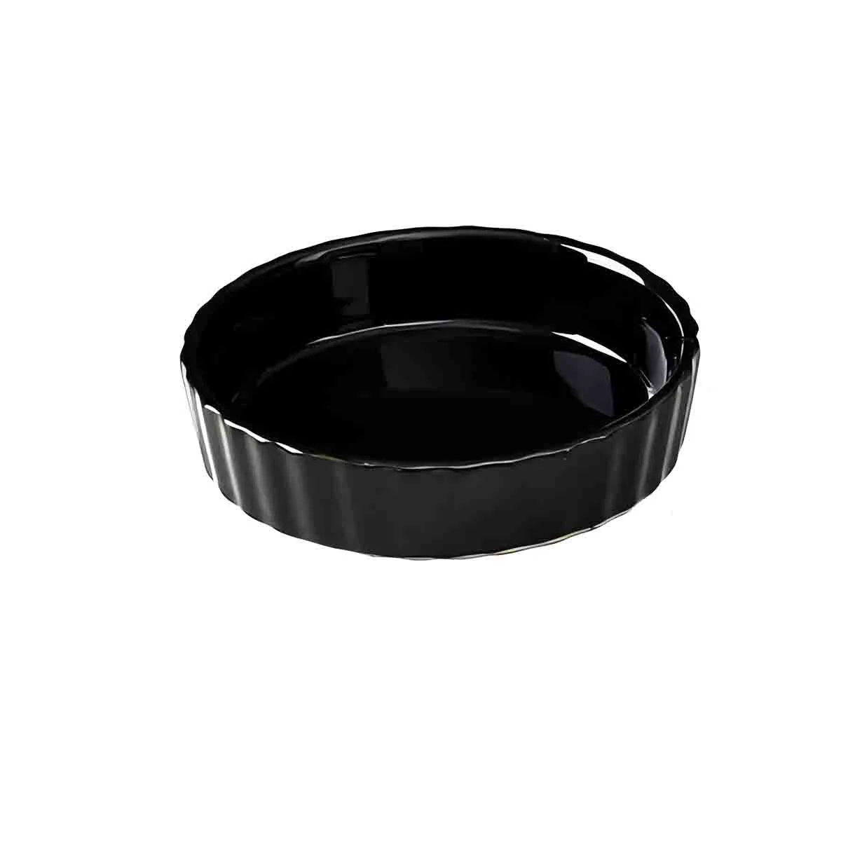 Expertly Made Baking Dish Quiche Ceramic 11.3cm Black Organic