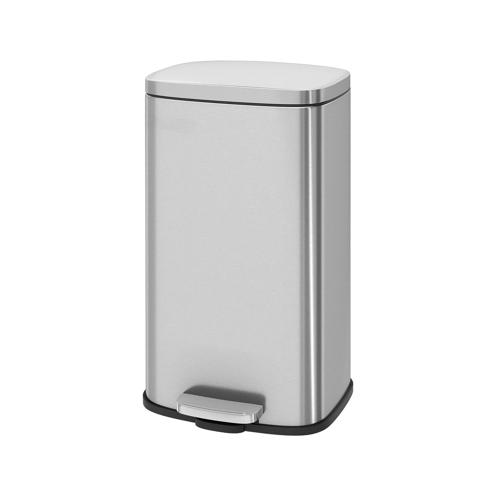 Crafted SONGMICS Stainless steel step trash can with lid for kitchen use Detailed