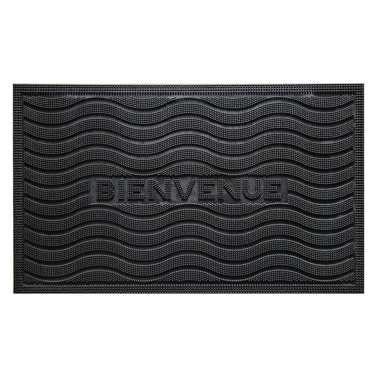 World-Class Lauren Taylor – Rubber Bienvenue Mat Black 18×30 Clean