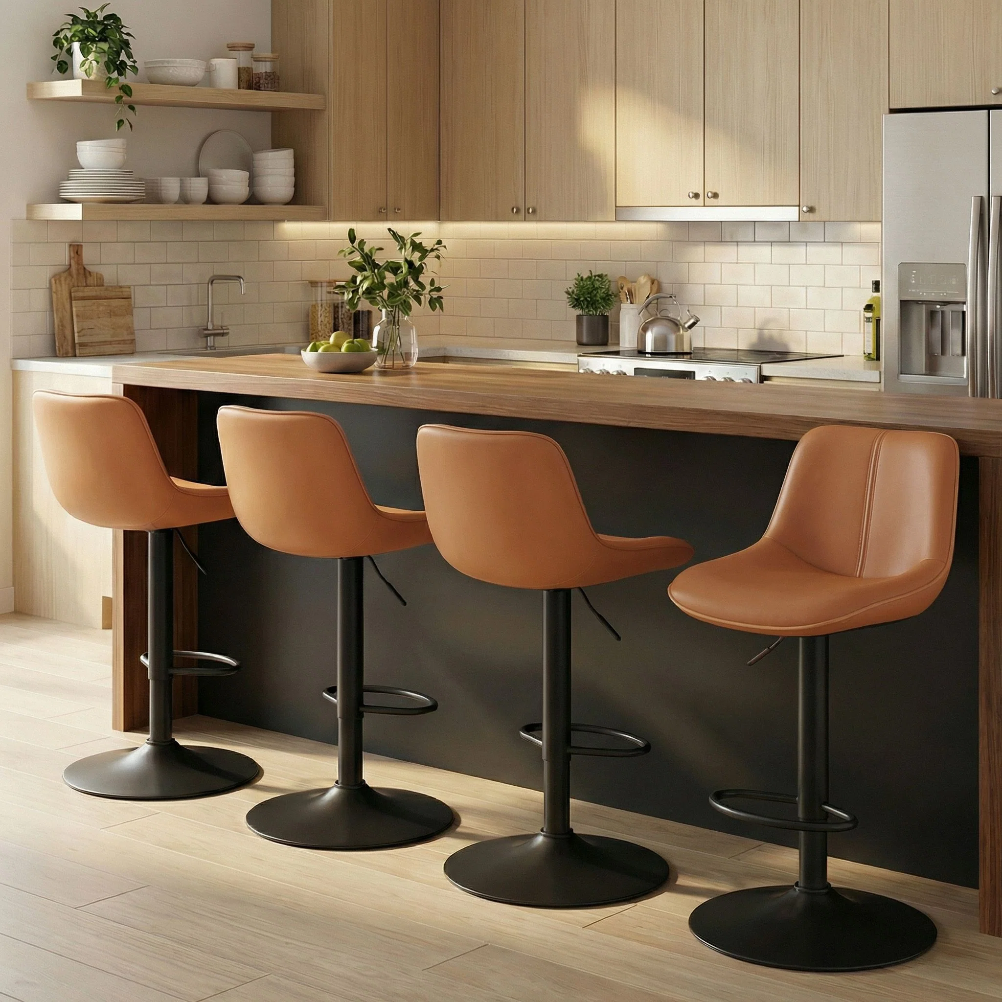 Relaxed VASAGLE Bar Stools Set of 4 Adjustable Height Swivel Barstools Optimized