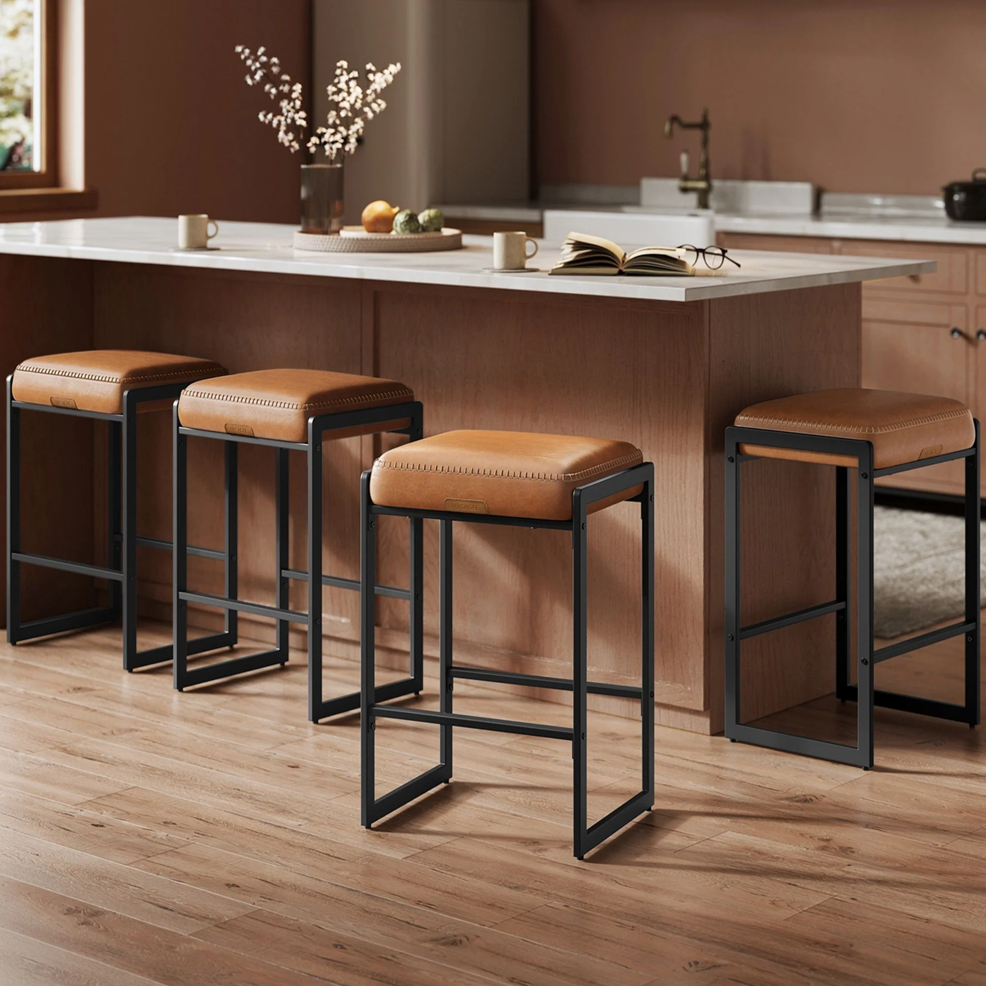 Original VASAGLE EKHO Collection Bar Stools Set of 4 Reliable