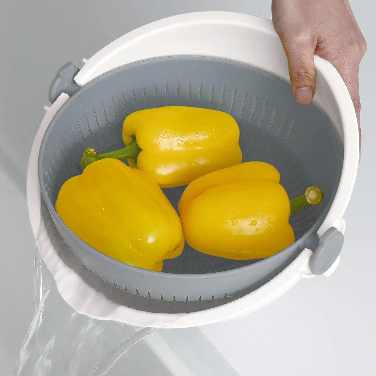 Advanced ROTATING COLANDER BOWL SET LARGE GY Recyclable