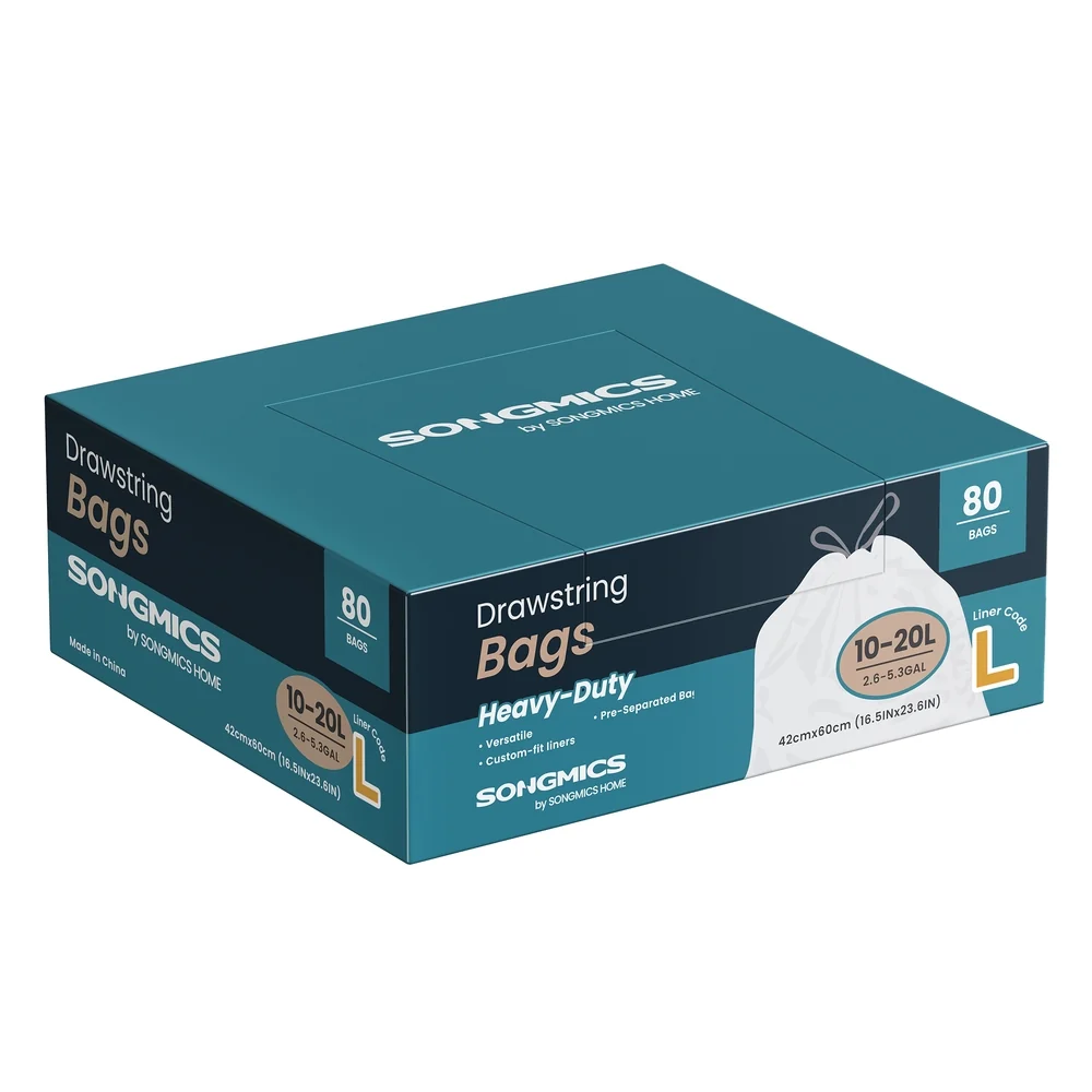 Professional SONGMICS Heavy-Duty Garbage Bags with Drawstrings Dependable