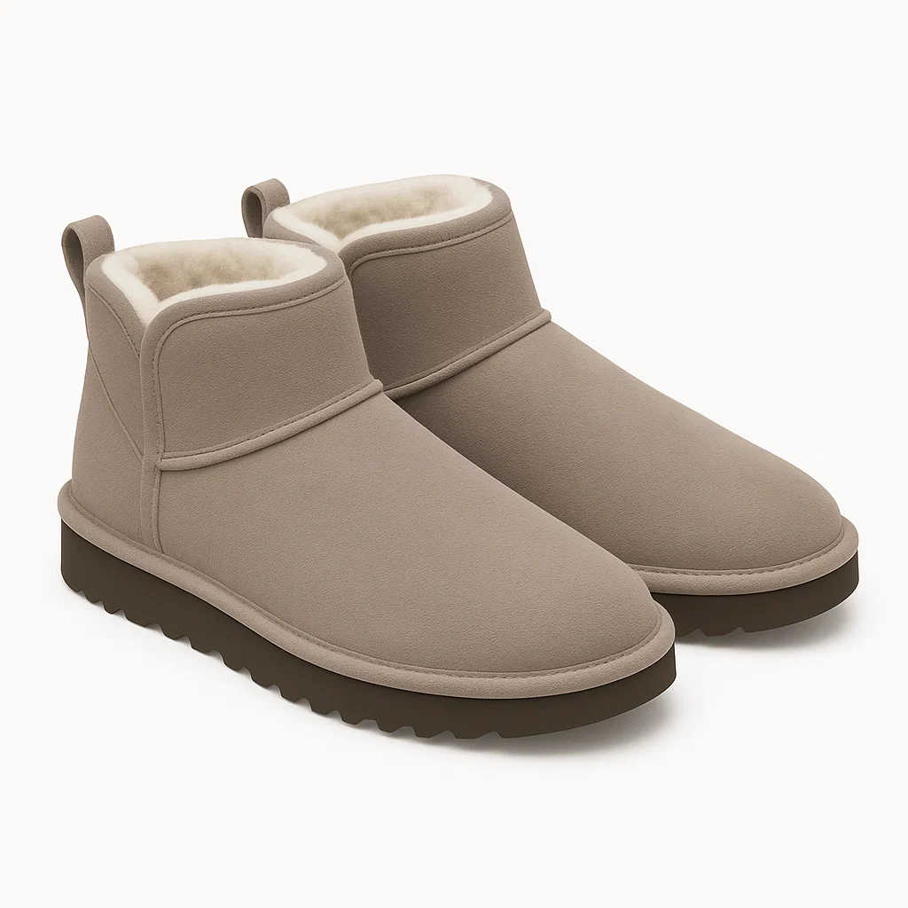 Natural Suede Ankle Winter Boot Smooth