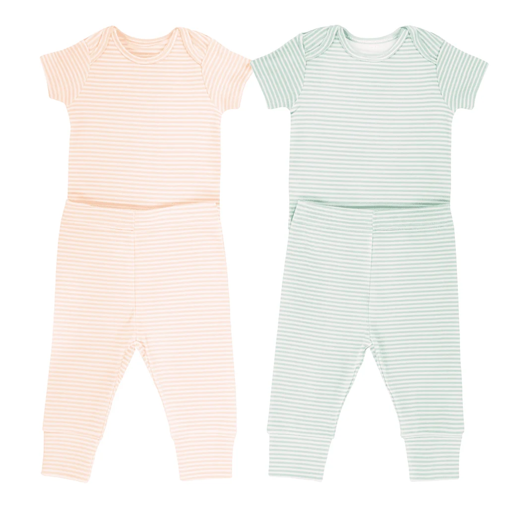 Flexible Baby 2-Piece Striped Pajama Set – Pack of 2 Eco-Friendly