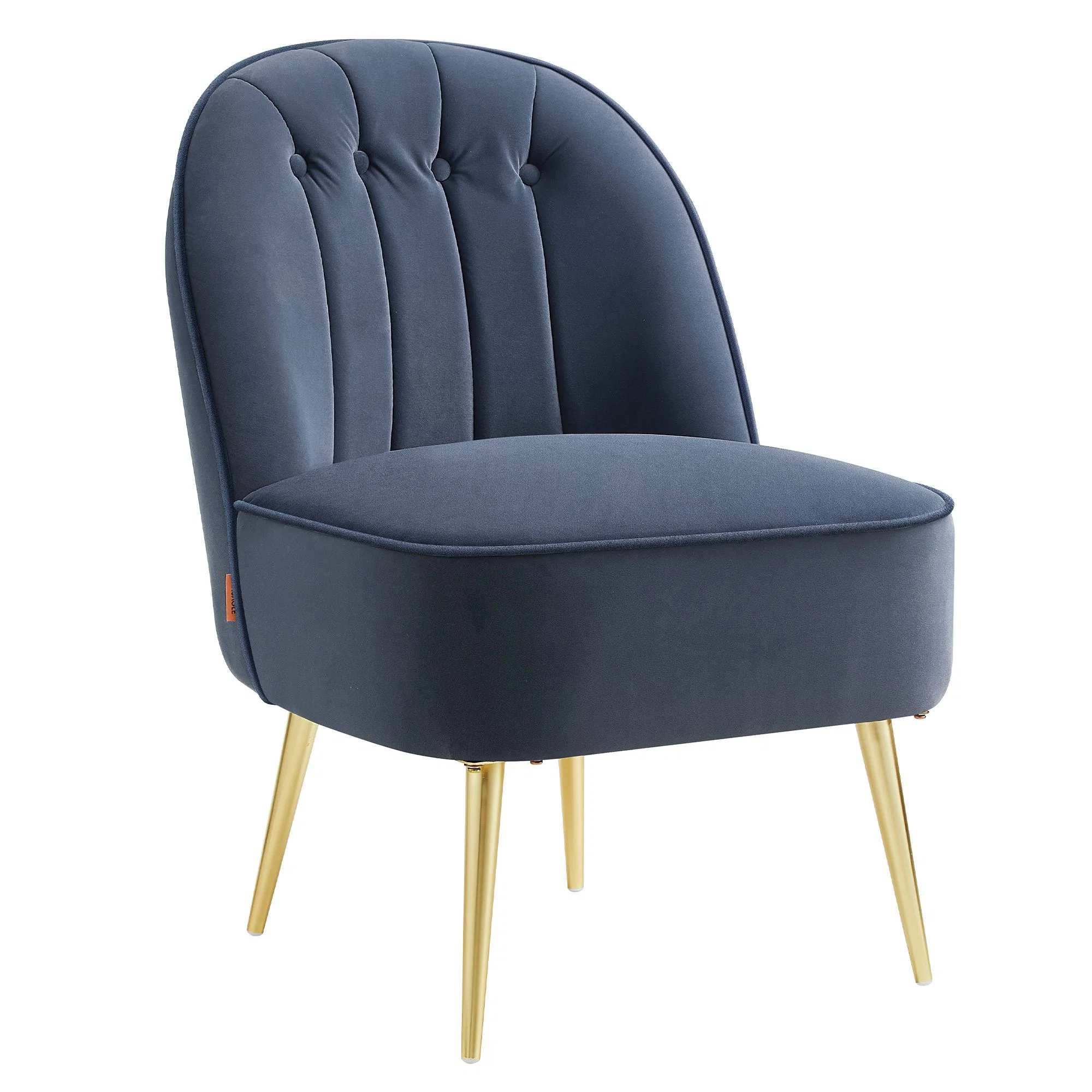 Trusted VASAGLE VASAGLE Accent Chair Velvet Vanity Chair with Metal Legs Shell-Shaped Back Wide Seat Luxury Style Stylish