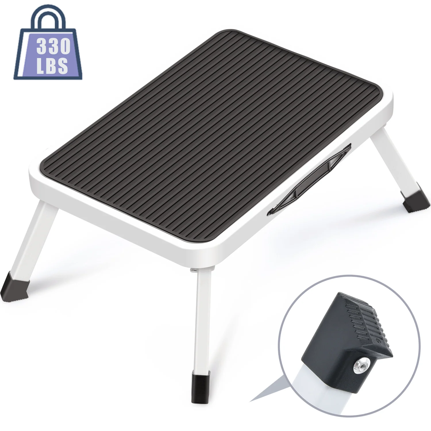 Proven Kingrack Folding Step Stool for Adults Non-Slip One Step Ladder Collapsible Stool Lightweight Foot Stool Up to 330 lbs Sustainable