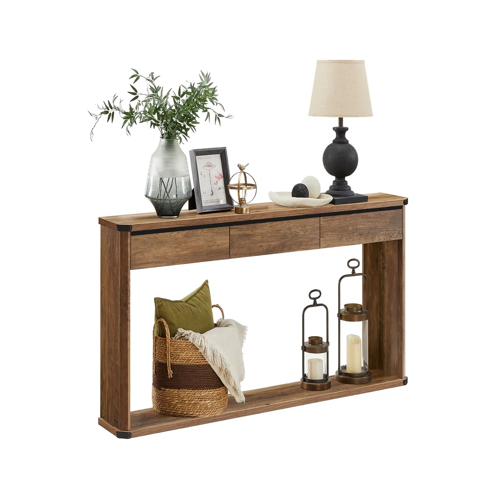 High-End VASAGLE Liry Collection – Narrow console table with drawers and bottom shelf First-Class