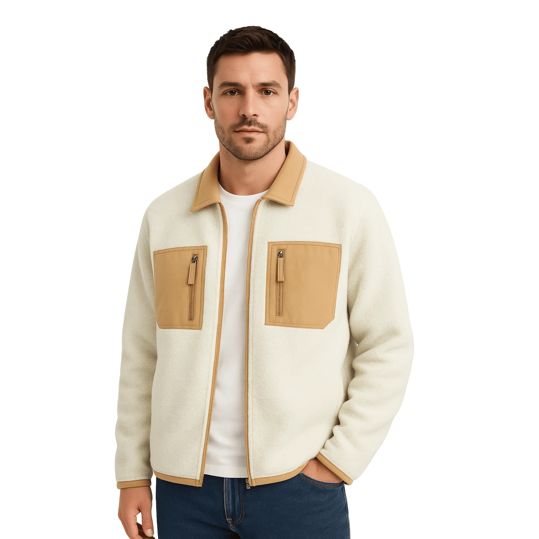 Durable Men s Two-Tone Fleece Zip Jacket Proven
