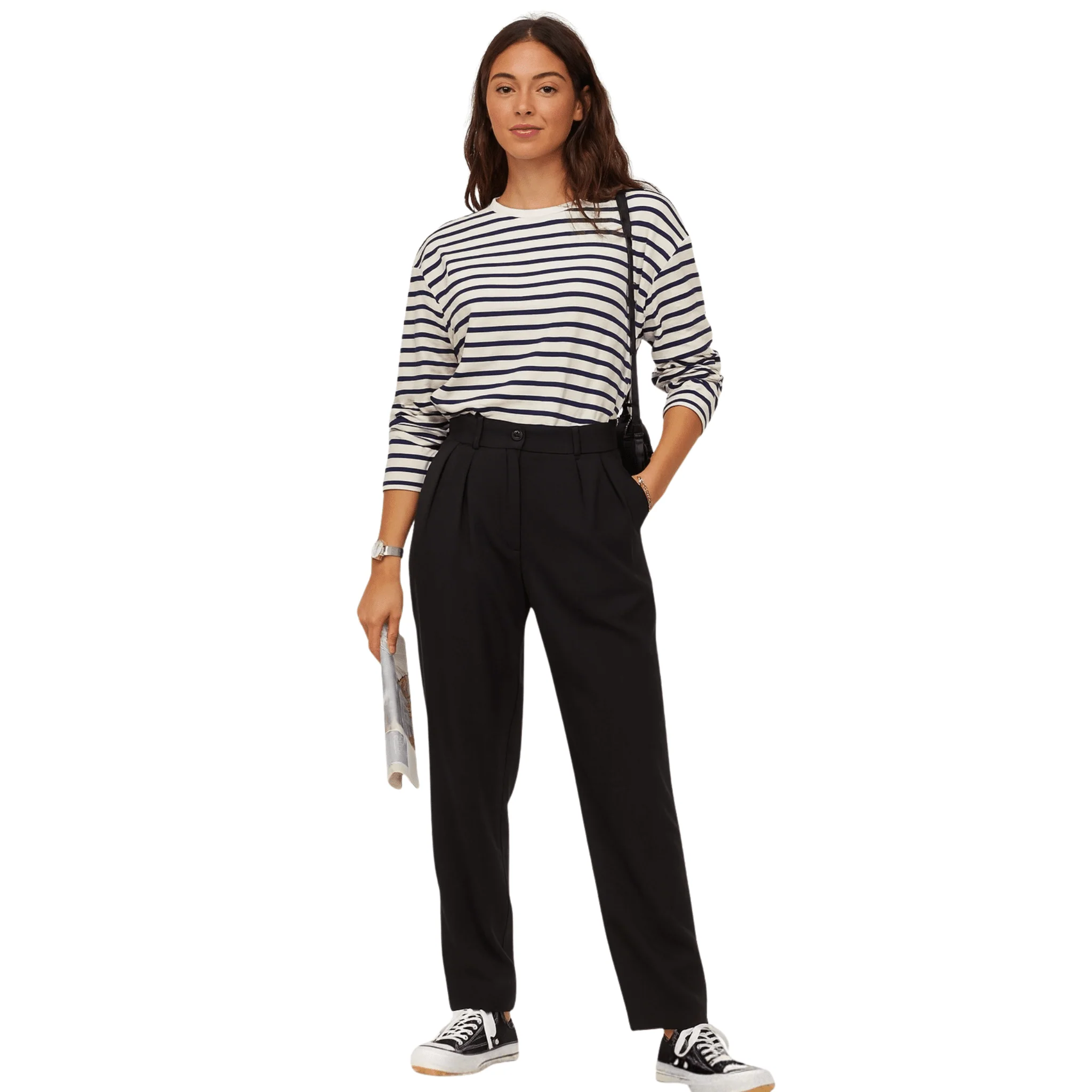 Minimalist High-Waisted Tailored Trousers Verified