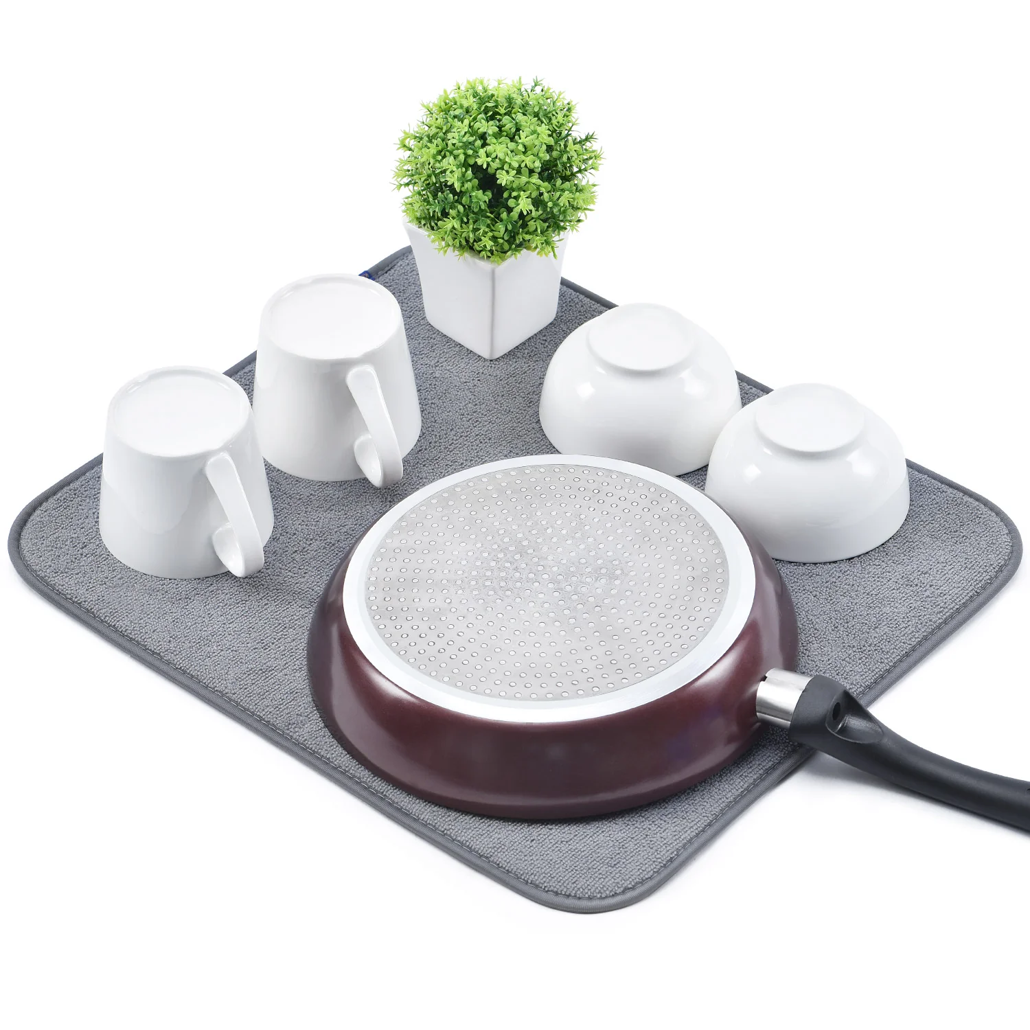 User-Friendly Microfiber Dish Drying Mat Reversible Fast-Drying Dish Draining Mat WK140508 Consistent
