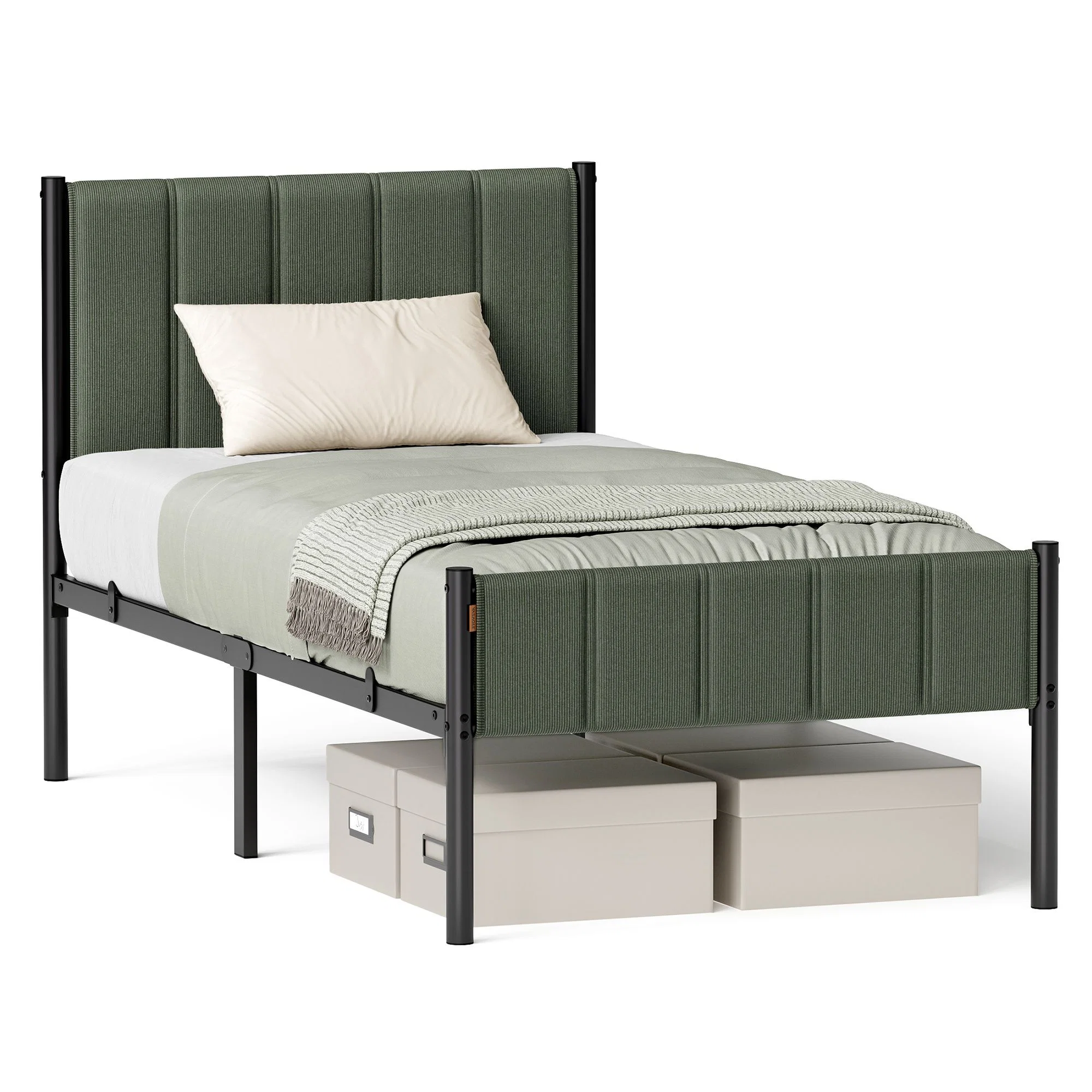 Crafted VASAGLE VASAGLE Twin Bed Frame with Upholstered Headboard Healthy