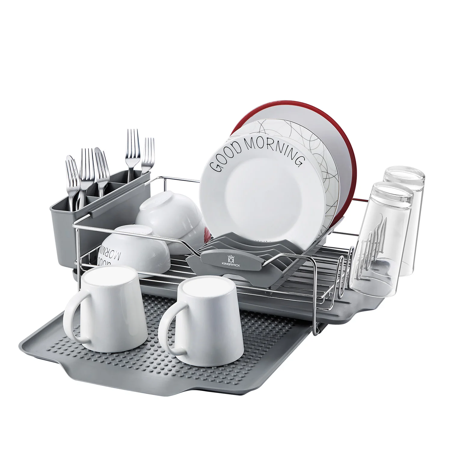 Smart Stainless Steel Dish Drying Rack with Expandable Over Sink Plate Rack WK112054 Comfortable