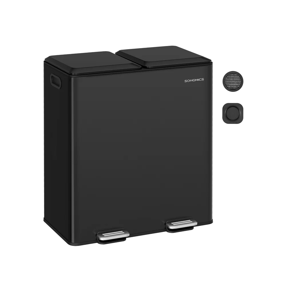 Breathable SONGMICS Double Garbage Can with Soft-Close Lids and Removable Inner Buckets Innovative
