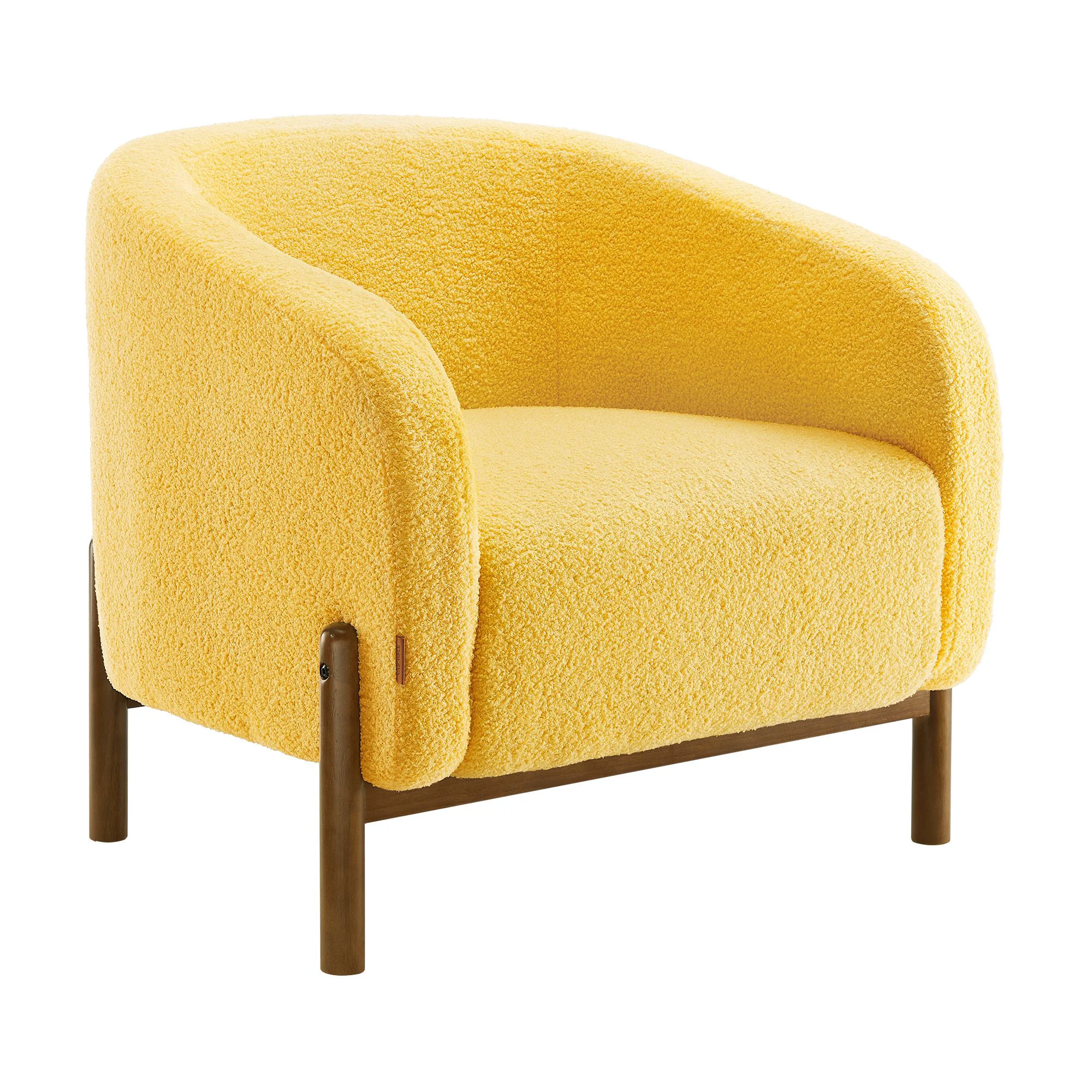 Original VASAGLE VASAGLE Accent Barrel Chair Fleece Armchair with Solid Wood Legs Eco-Friendly