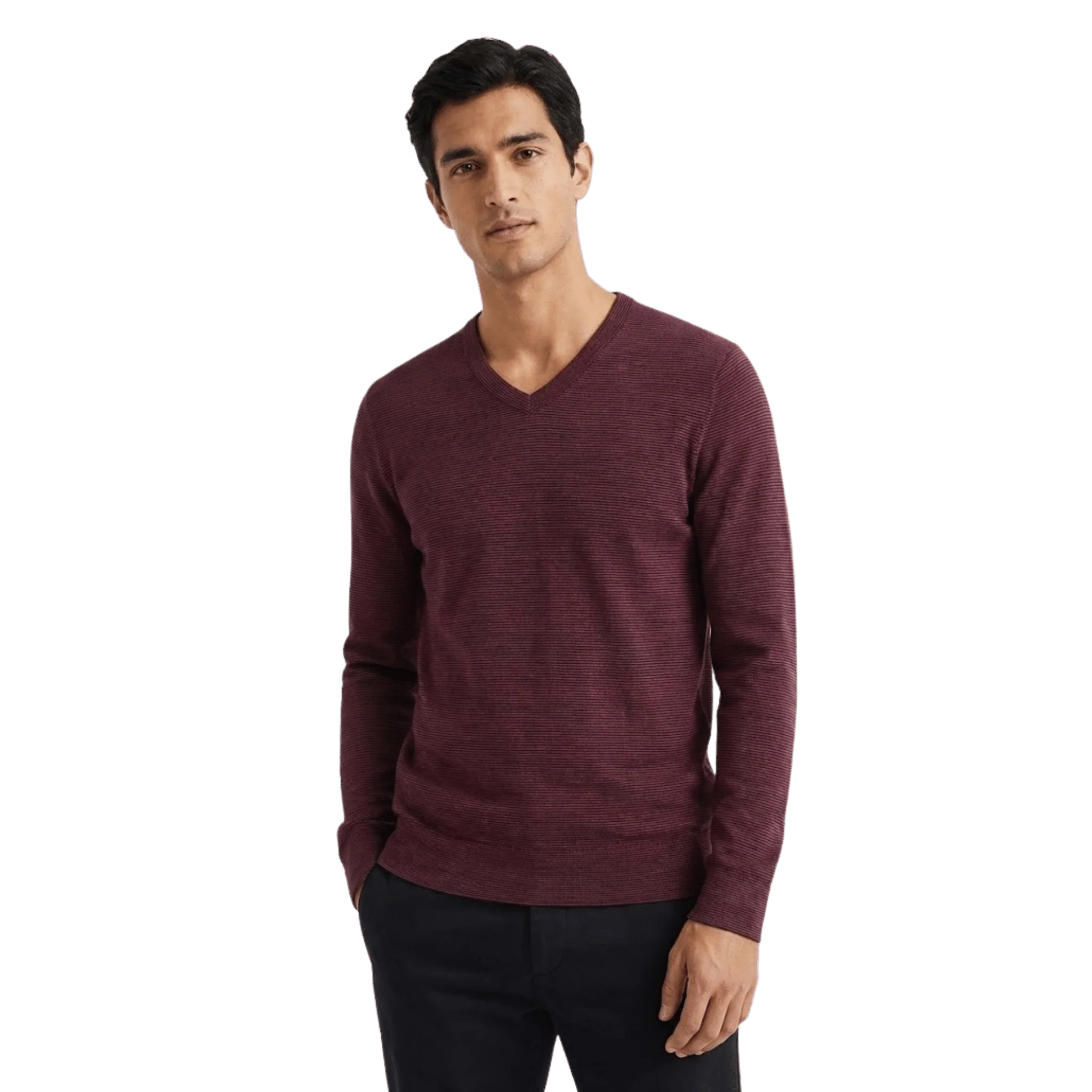 Outstanding Fine Textured V-Neck Sweater Exceptional