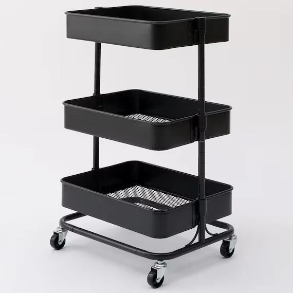 Responsible STEEL WAGON TROLLEY4 S BK Modern