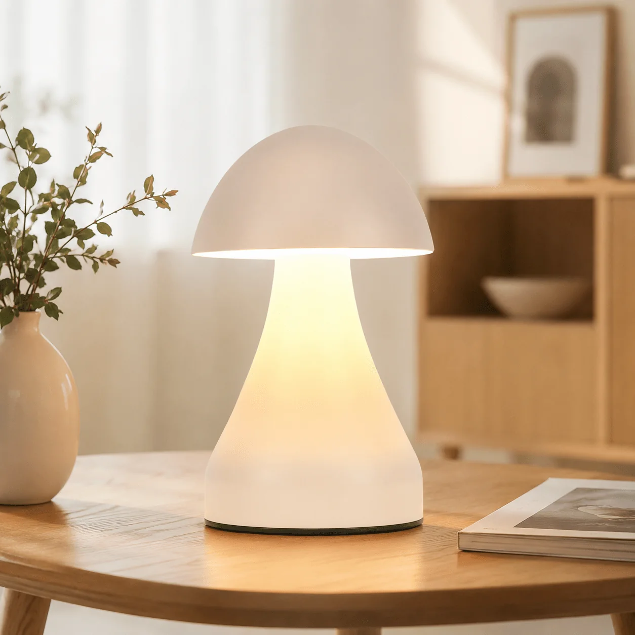 Practical White Table Lamp with USB Charger 10-15cm Genuine