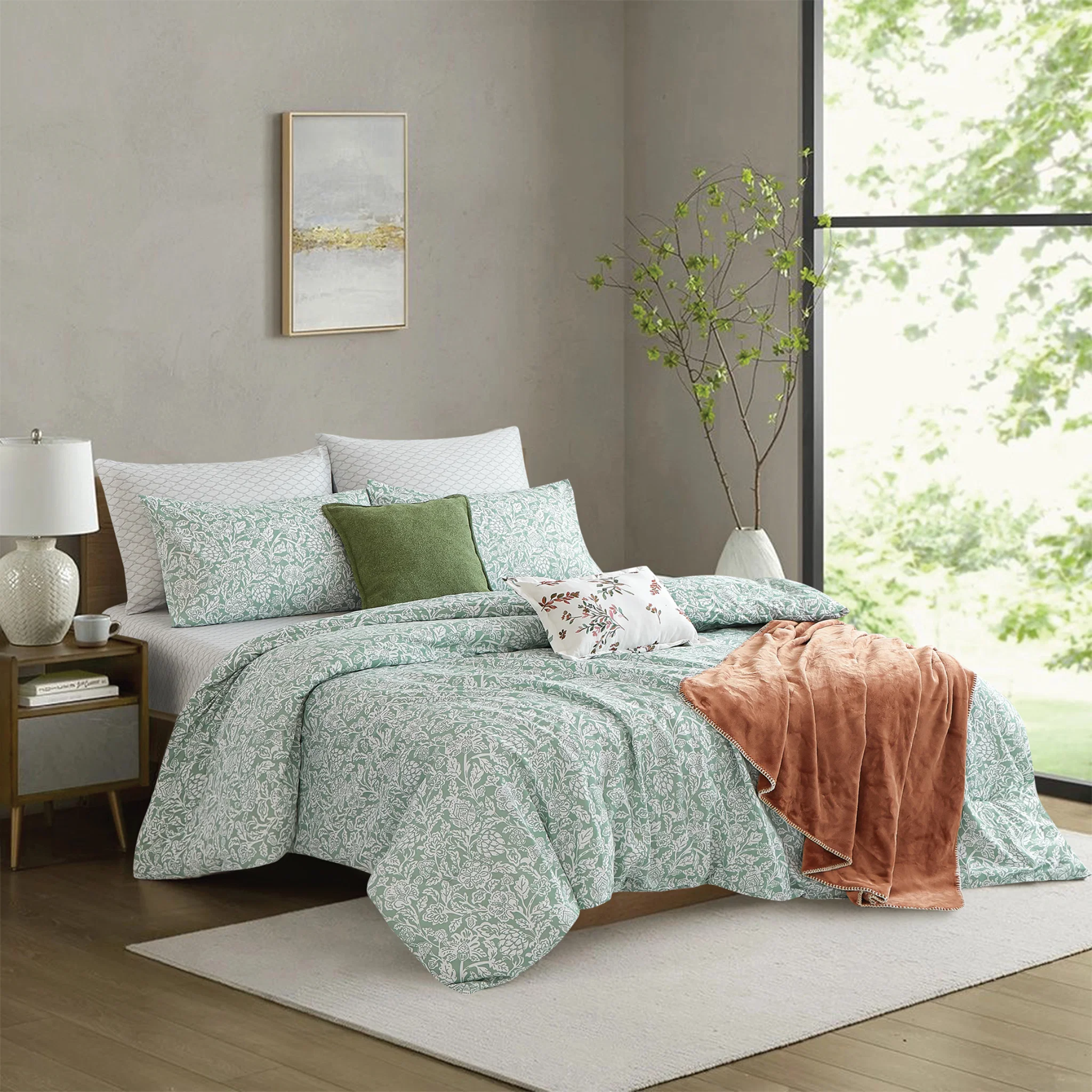 Functional SOPHIA 9-Piece Floral Comforter Set Verified