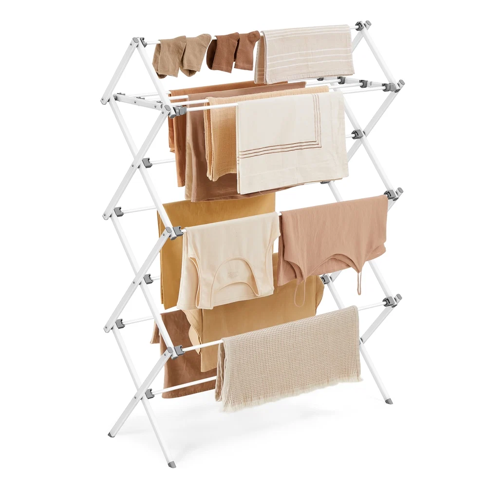 Traditional SONGMICS Foldable Clothes Drying Rack Luxury