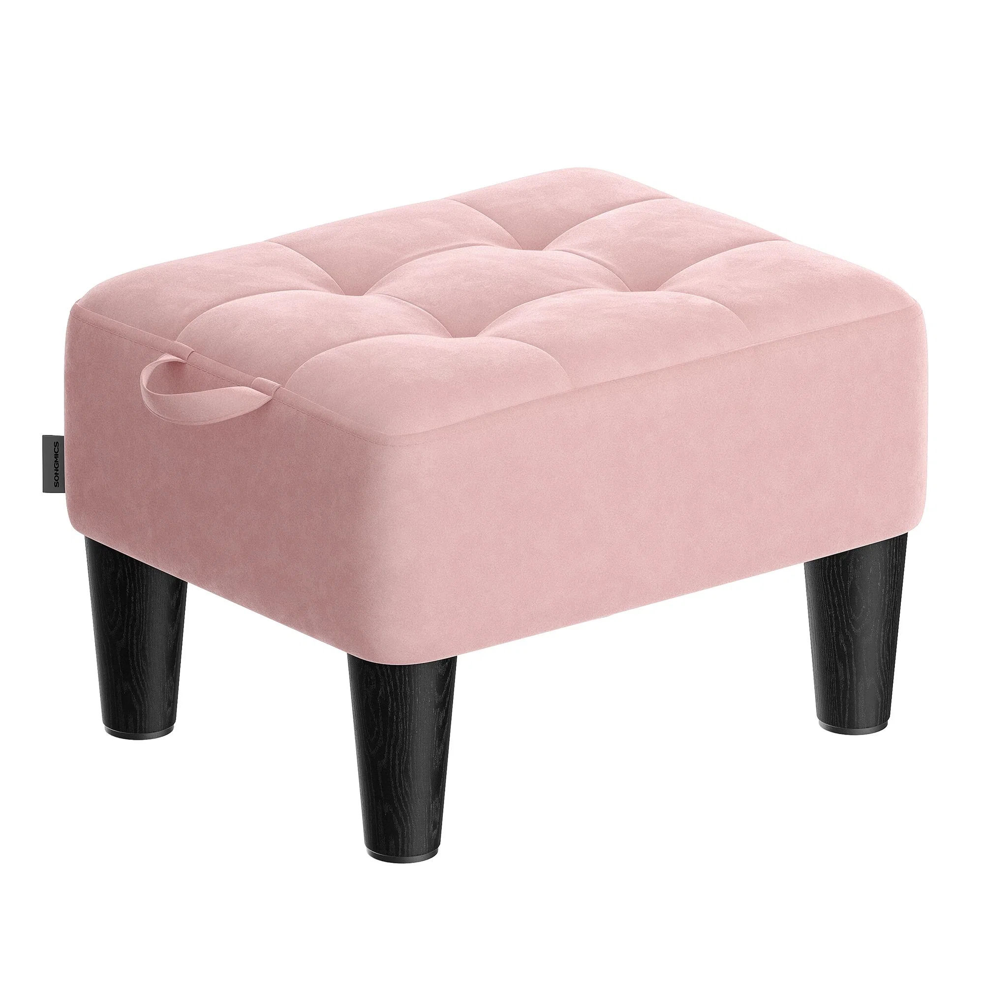 Secure SONGMICS SONGMICS Storage Ottoman Small Footstool Bench Velvet Seat with Thick Cushion for Bedroom Living Room Entryway 150 kg Weight Capacity User-Friendly