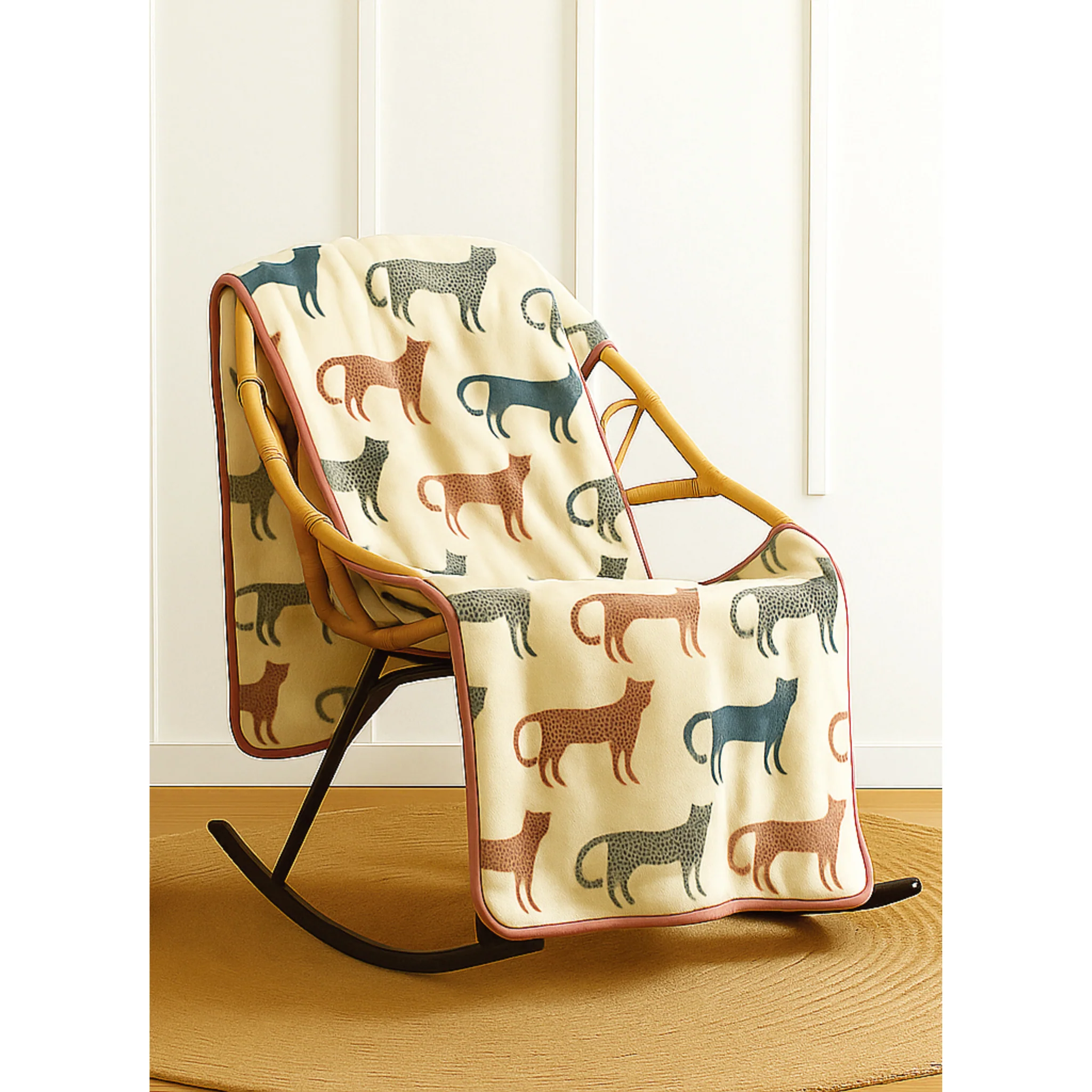 First-Class Chenille Throw with Animal Print – 50×60 Comfortable