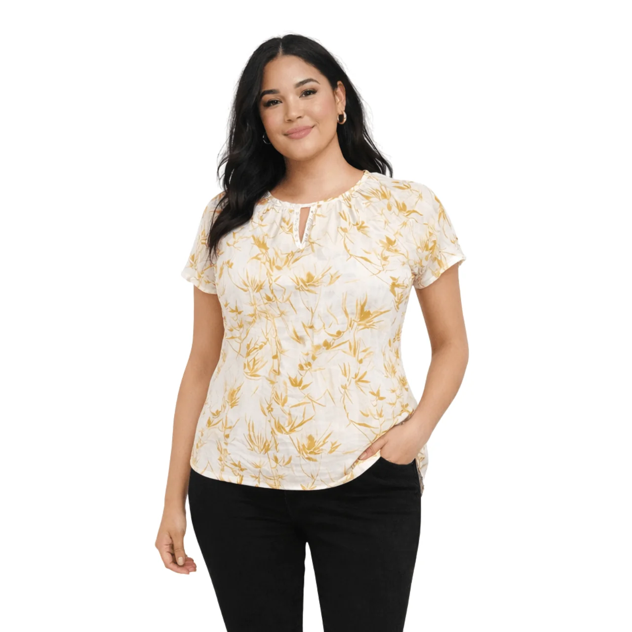 Selected Floral Short Sleeve Blouse Original Design