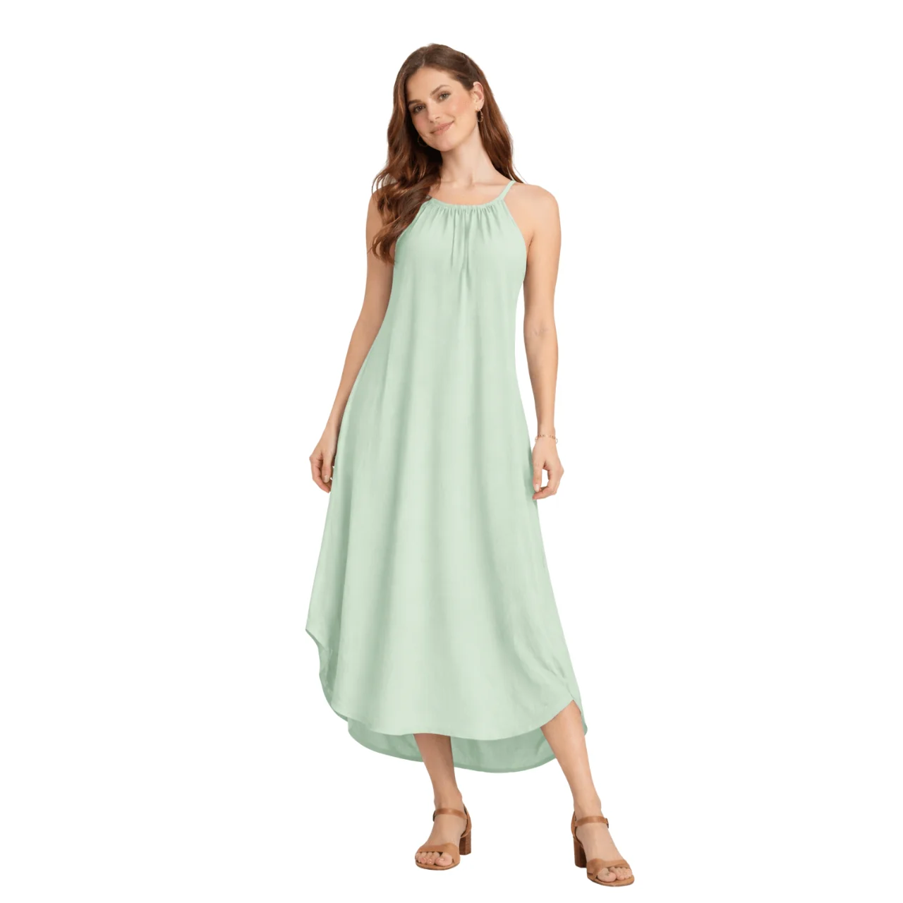 Smart Sleeveless Halter Neck Midi Dress Breathable