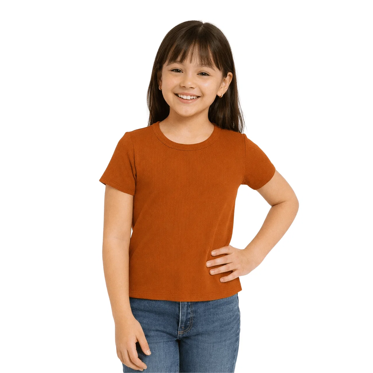 Smooth Ribbed Short Sleeve T-Shirt with Lettuce Trim Expertly Made