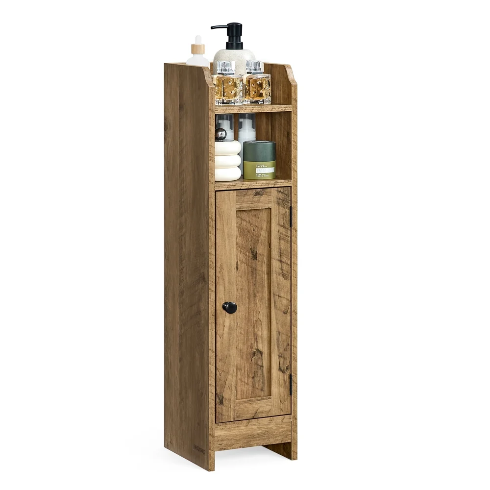 Expertly Made VASAGLE Small Bathroom Storage Corner Floor Cabinet with Door Functional
